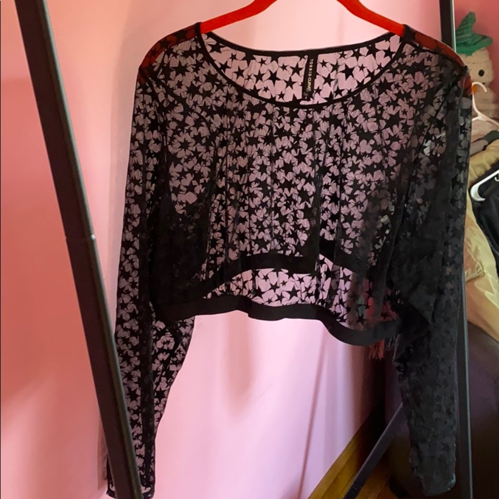 Star mesh, see through cropped top